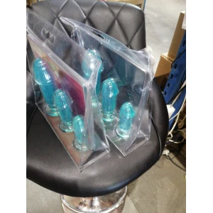 Набір анальних пробок Doc Johnson Crystal Jellies - Anal Starter Kit Teal (м'ятий та без вставки!!!)