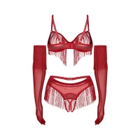 Комплект Obsessive Rossay Red 4-pcs crotchless set L/XL — фото 6