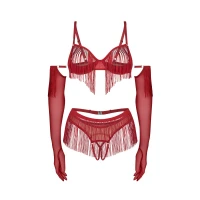 Комплект Obsessive Rossay Red 4-pcs crotchless set L/XL — фото 5