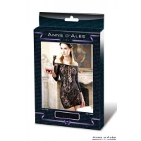 Сукня-сітка з декольте Anne De Ales FETISH DINNER Black XL, оголене плече — Переглянути зображення 3