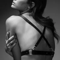 Портупея Bijoux Indiscrets MAZE - X Harness Black, екошкіра — Переглянути зображення 3
