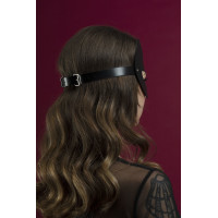 Маска кішечки Feral Feelings - Kitten Mask, натуральна шкіра, чорна