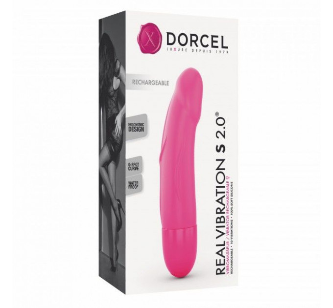 Вібратор Dorcel Real Vibration S Magenta 2.0, діаметр 3,7см, перезаряджається, для точки G