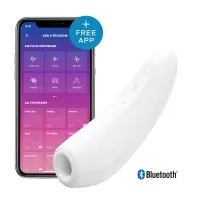 Вакуумний кліторальний стимулятор Satisfyer Curvy 1+ White з керуванням через інтернет — Переглянути зображення 1