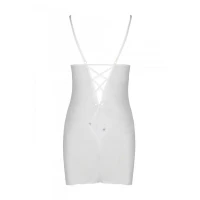 Сорочка з вирізами на грудях, стрінги Passion LOVELIA CHEMISE S/M, white — Переглянути зображення 6