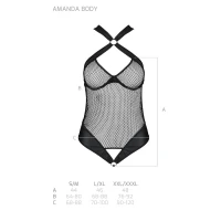 Сітчастий боді з халтером Passion Amanda Body XXL/XXXL, black — Переглянути зображення 5