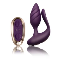 Анально-вагінальний вібратор для пар Rocks Off Cocktail Purple, пульт ДК — Переглянути зображення 2