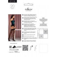 Чулки Passion ST119 5 black, на ажурной силиконовой резинке, с цветочным декором и люрексовой нитью