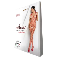 Бодістокінг у дуже велику сітку Passion BS091 red, з доступом — Переглянути зображення 4