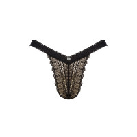 Мереживні трусики із заниженою талією Obsessive Estiqua panties XS/S, black