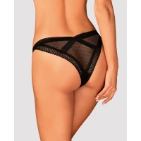 Мереживні трусики із заниженою талією Obsessive Estiqua panties XS/S, black — Переглянути зображення 2
