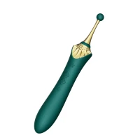 Мультифункціональний вібратор Zalo — Bess 2 Turquoise Green, 4 насадки, підігрів — Переглянути зображення 4