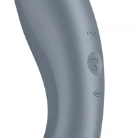 Вакуумний стимулятор з вібрацією Satisfyer Curvy Trinity 1 Bluegrey, іграшка 3в1 — Просмотреть изображение 3