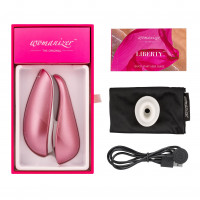Вакуумний кліторальний стимулятор Womanizer Liberty Pink, магнітна кришка, 2 насадки Вакуумний кліторальний стимулятор Womanizer Liberty Pink, магнітна кришка, 2 насадки