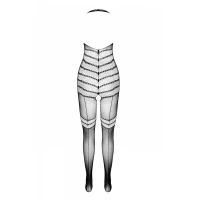 Бодістокінг з плетінням на животику Passion BS100 One Size, white, декоративний шов, з доступом — Переглянути зображення 4