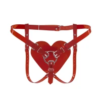 Трусики Серце для страпону Feral Feelings - Hearts Strap-on Belt Red — Переглянути зображення 1