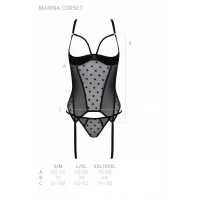 Корсет Passion MARINA CORSET, S/M, black, з відкритими чашками — Переглянути зображення 5