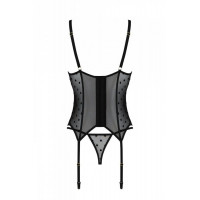 Корсет Passion MARINA CORSET, S/M, black, с открытыми чашками