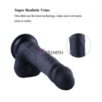 Фаллоимитатор для секс-машин Hismith 8.3″ Silicone Dildo Black, система KlicLok, гибкий стержень