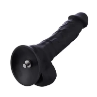 Фалоімітатор для секс-машин Hismith 8.3″ Silicone Dildo Black, система KlicLok, гнучкий стрижень — Просмотреть изображение 1