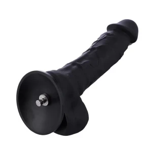 Фалоімітатор для секс-машин Hismith 8.3″ Silicone Dildo Black, система KlicLok, гнучкий стрижень