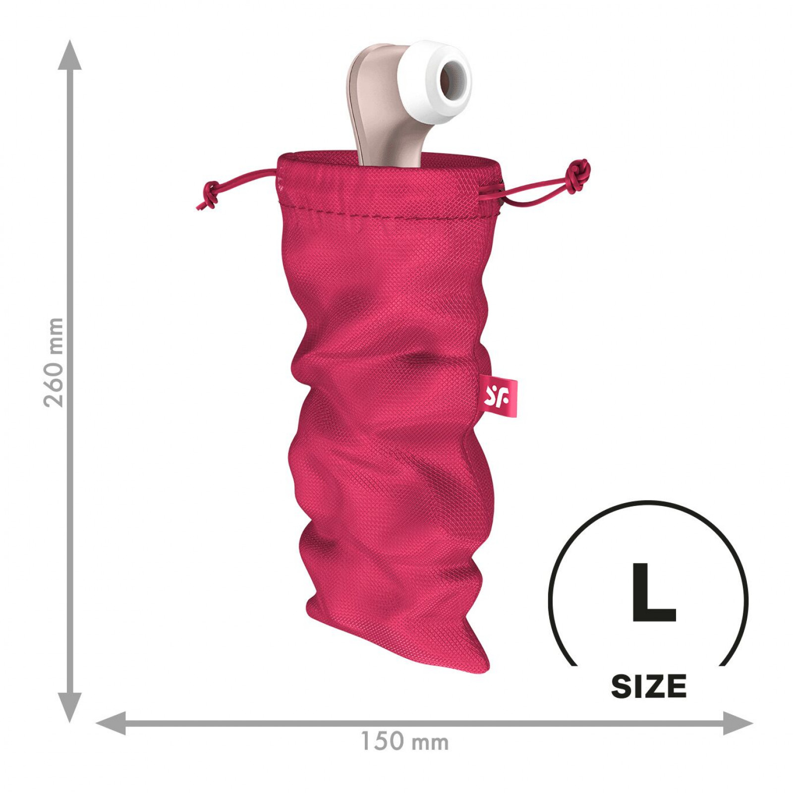 Мешочек для секс-игрушек Satisfyer Treasure Bag L, розовый, на шнурке