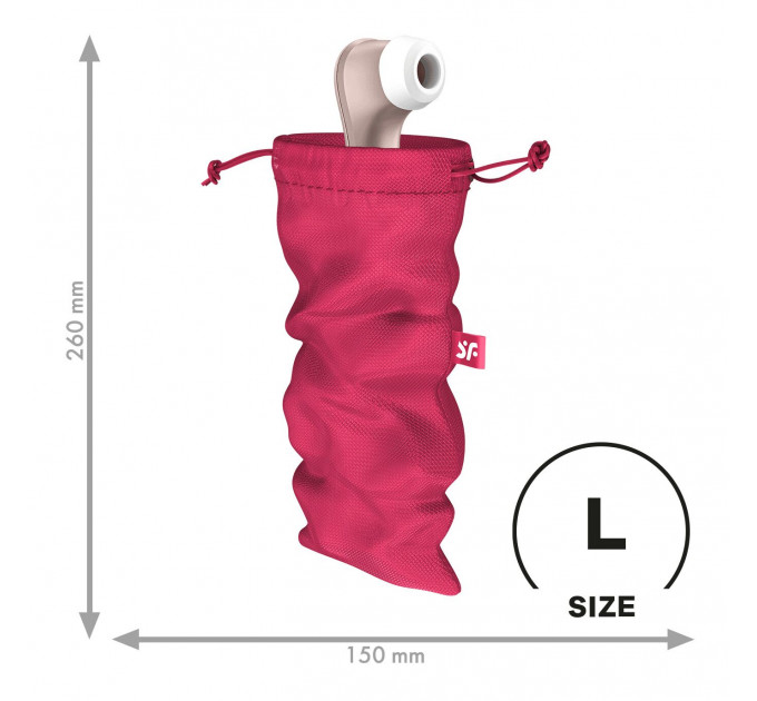 Мішечок для секс-іграшок Satisfyer Treasure Bag L, рожевий, на шнурку