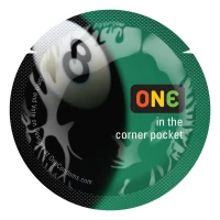 Презерватив ONE Color Sensations ONE is the corner pocket, 1 шт, чорний, гладенький, зі змазкою — Просмотреть изображение 1