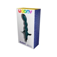 Анальний вібростимулятор Wooomy Buddy, темно-зелений, гнучкий, 10 режимів вібрації, знімна віброкуля — Переглянути зображення 5
