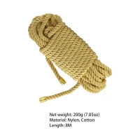 Мотузка для шибарі LOCKINK SEVANDA Shibari Pratice Rope, золотиста, 8 м, нейлон+бавовна — Переглянути зображення 3