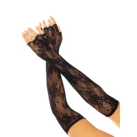 Мітенки Leg Avenue Lace Opera Length Fingerless Gloves, чорні, ажурні, довжина вище ліктя — Просмотреть изображение 1