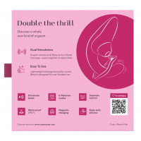 Вагинально-клиторальный стимулятор Womanizer Blend Vibrant Pink, вибрация + вакуум, 2 мотора — Просмотреть изображение 8