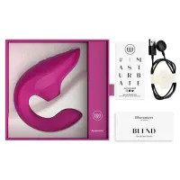 Вагінально-кліторальний стимулятор Womanizer Blend Vibrant Pink, вібрація + вакуум, 2 мотори — Переглянути зображення 10