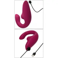 Вагінально-кліторальний стимулятор Womanizer Blend Vibrant Pink, вібрація + вакуум, 2 мотори — Переглянути зображення 8