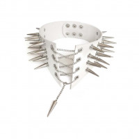 Чокер-воротник с шипами Art of Sex - Ariadne, экокожа, цвет белый, XS-M