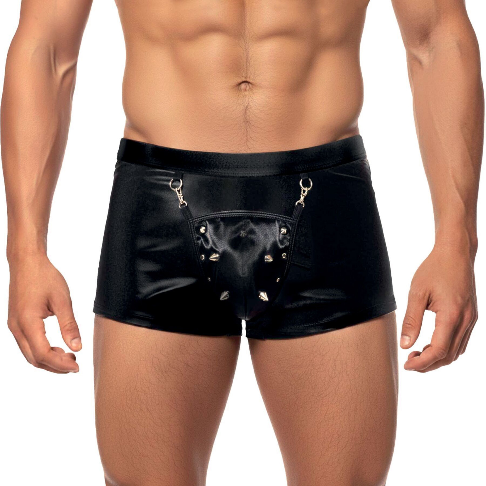 Чоловічі труси з сюрпризом Art of Sex - Gladiator, чорні з ефектом мокрого оксамиту, розмір XL