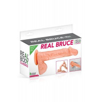 Фаллоимитатор на присоске Real Body — Real Bruce Flesh, TPE, диаметр 4,2 см
