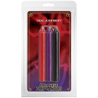 БДСМ свічки низькотемпературні Doc Johnson Japanese Drip Candles - 3 Pack Multi-Colored — Переглянути зображення 1