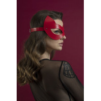 Маска кішечки Feral Feelings - Kitten Mask, натуральна шкіра, червона