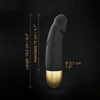 Вібратор Dorcel Real Vibration S Gold 2.0, діаметр 3,7см, перезаряджуваний, для точки G — Переглянути зображення 5