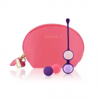 Набір вагінальних кульок Rianne S: Pussy Playballs Coral, маса 15, 25, 35, 55г, моноліт, косметичка — Переглянути зображення 1