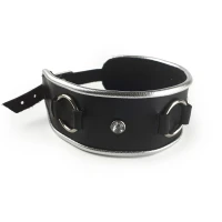 Ошейник из натуральной кожи со стразами и кольцом Art of Sex -  Collar Ring — Переглянути зображення 3