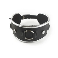 Ошейник из натуральной кожи со стразами и кольцом Art of Sex -  Collar Ring — Переглянути зображення 2
