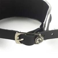 Ошейник из натуральной кожи со стразами и кольцом Art of Sex -  Collar Ring — Переглянути зображення 5