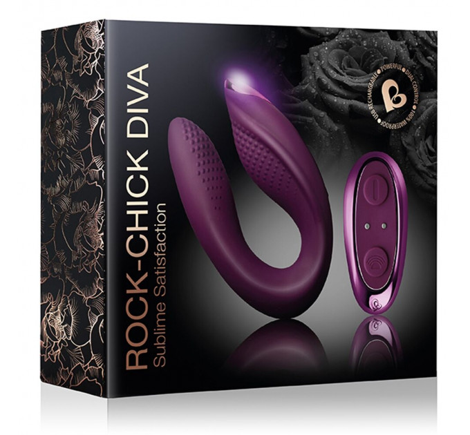 Жіночий вібратор для оргазму без рук Rocks Off Rock Chick Diva Purple, пульт ДК