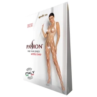 Бодістокінг у дуже велику сітку Passion BS091 white, з доступом — Переглянути зображення 4