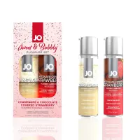 Набір лубрикантів JO Sweet&amp;Bubbly — Champagne &amp; Chocolate Covered Strawberry (2×60 мл) — Переглянути зображення 1