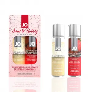 Набір лубрикантів JO Sweet&Bubbly — Champagne & Chocolate Covered Strawberry (2×60 мл)