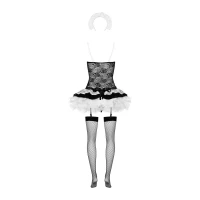 Еротичний костюм покоївки зі спідницею Obsessive Housemaid 5 pcs costume L/XL, чорно-білий, топ з пі — Переглянути зображення 6