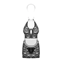 Еротичний костюм покоївки Obsessive Servgirl costume S/M, халат, стрінги, фартух, обруч — Переглянути зображення 3